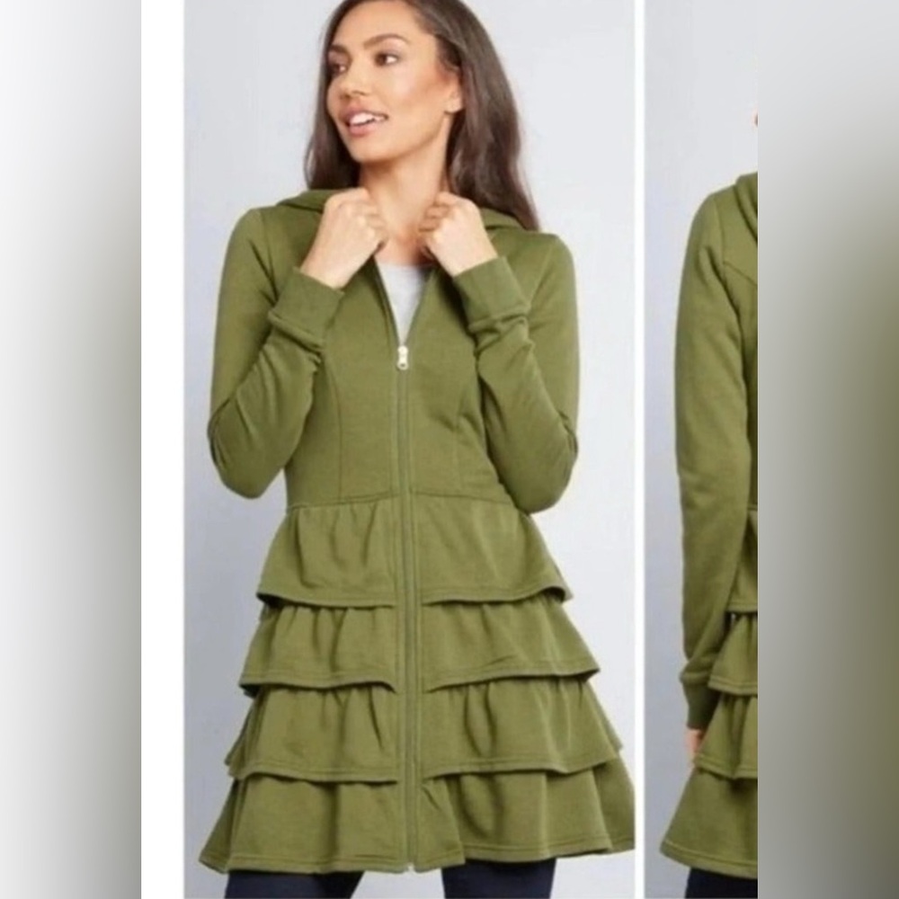 ModCloth Green Tiered Jacket